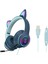 Gri Pembe Rgb Işık Hafif Hediye Oyun Kulaklığı Moda USB Kablolu Gürültü Önleyici Katlanabilir Kedi Kulak Seyahat Hifi Stereo Pc Laptop Için (Yurt Dışından) 3