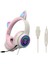 Gri Pembe Rgb Işık Hafif Hediye Oyun Kulaklığı Moda USB Kablolu Gürültü Önleyici Katlanabilir Kedi Kulak Seyahat Hifi Stereo Pc Laptop Için (Yurt Dışından) 5