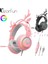 Pembe Rgb Sevimli Kulaklık Gamer Mikrofon ile Kız Oyun Kulaklığı Pc Için Ps4/5 Xbox Dizüstü Gürültü Iptal Kablolu Kulaklık Hediye (Yurt Dışından) 2