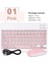 Pembe Fare Bluetooth Klavye iPad Xiaomi Samsung Huawei Tablet Dizüstü Ios Android Rusça Arapça Kore Taşınabilir Kablosuz Klavye (Yurt Dışından) 1
