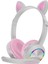 Kırmızı Kablolu Kulaklık Çocuklar Için Bilgisayar 3.5mm Jack Uzun Kablo Mikrofon ile Kedi Kulak Moda Hediyeler Stereo Dizüstü Sevimli LED Aydınlatma (Yurt Dışından) 2