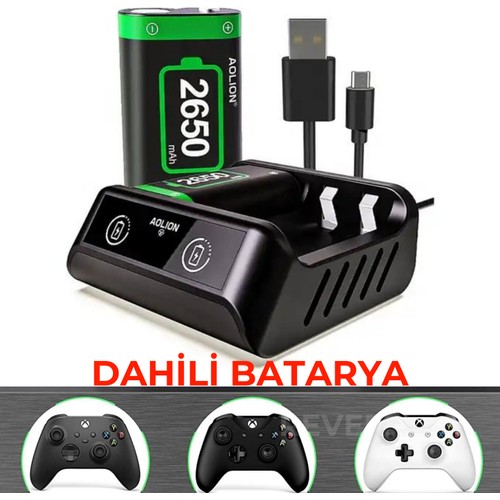 Rever Xbox Kol Gamepad Şarj Edilebilir Piller 2650mAh Şarj İstasyonu Uyumlu Xbox One/S/X