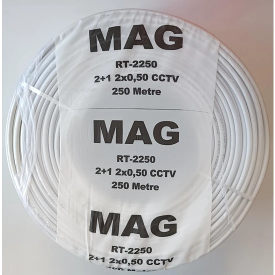 Mag RT-2250 2+1 2X0,50MM 250 Metre Cctv Güvenlik Kamera Kablosu