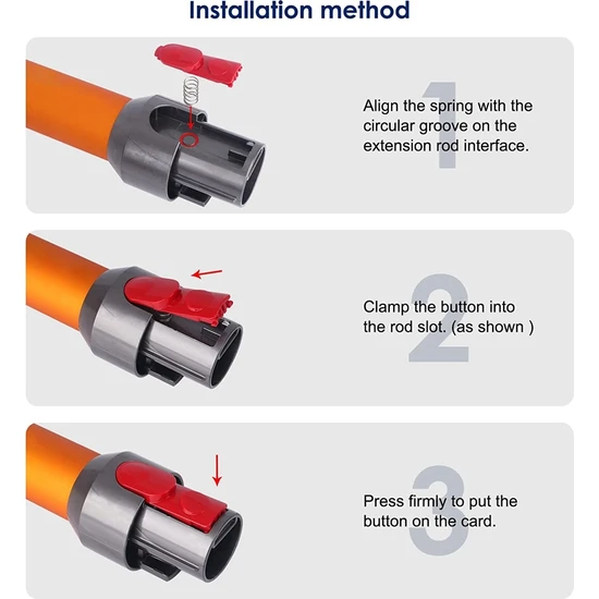 Passing 2 Adet Elektrikli Süpürge Kafa Klipsi Mandal Sekmesi Düğmesi Dyson V7 V8 V10 V11 V15 Elektrikli Süpürge Parçaları Anahtarı Düğmesi Yaylı (Yurt Dışından)