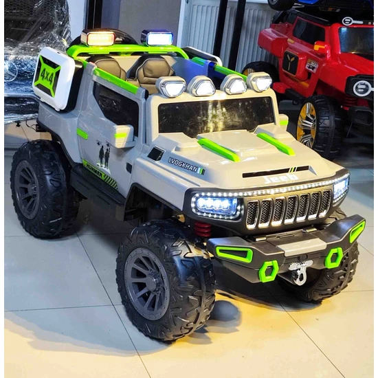 Aras Mega Boy Çift Kişilik Eva Yumuşak Lastik Akülü Jeep Araba