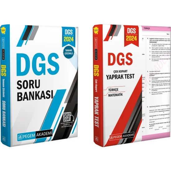 Pegem Akademi Yayıncılık 2024 DGS Qr Kodlu Soru Bankası ve Yaprak Test Full Set