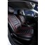 opel Corsa D Uyumlu Lüks Deri Oto Koltuk Kılıfı Ön/arka Set (Asya Seri) Siyah-Kırmızı 1