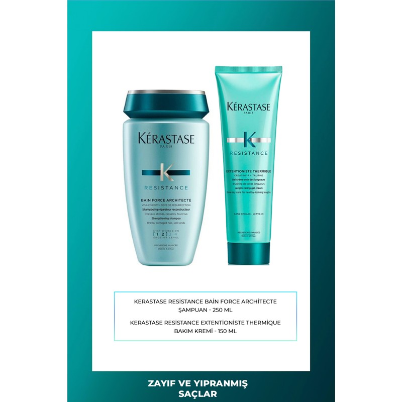 Kerastase Resistance Bain De Force Architecte 250 ml + Resistance Extentioniste Thermique Jel Krem 150 ml