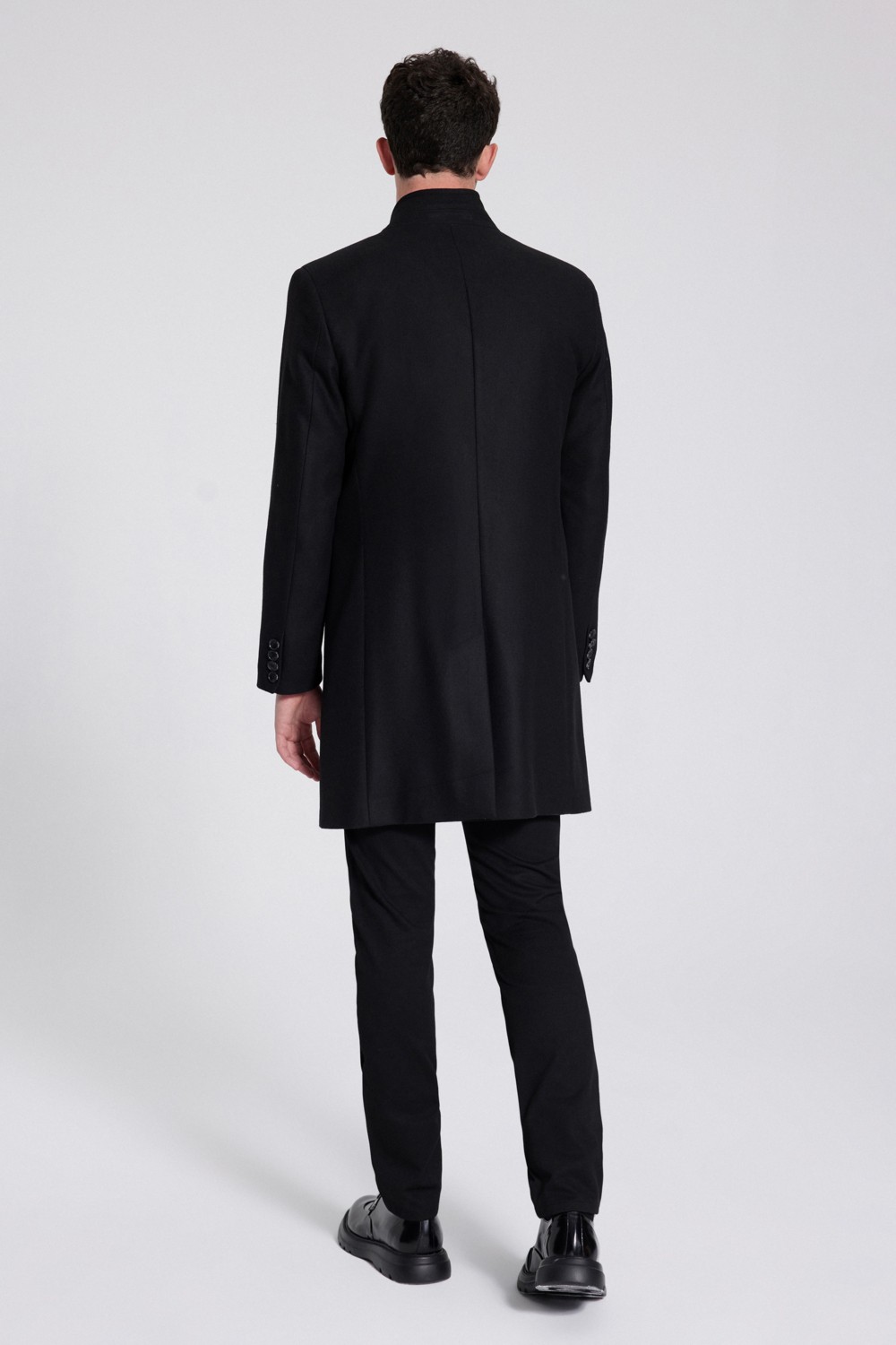 TWN Slim Fit Siyah Palto 1EF088438751M görsel 4