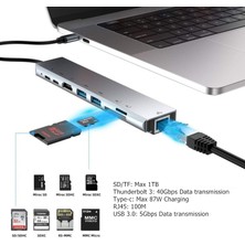 2Guoyang Gri 5'i 1 Arada Trumsoon USB C Hub'dan 4K Hdtv'ye RJ45 Lan USB 3.0 2.0 Sd Tf Kart Okuyucu Tip C Dock MacBook iPad Samsung S21 Dex Ps5 Tv Anahtarı (Yurt Dışından)