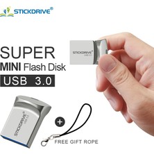 2Guoyang Siyah 64GB Süper Mini Metal 3.0 USB Flash Sürücü 128GB 64GB 32GB 16GB Flash Sürücü Taşınabilir Hafıza Çubuğu Pendrive Depolama Flash Disk Hediye (Yurt Dışından)