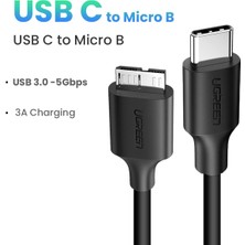 2Guoyang Pvc USB C 0.5 M Ugreen USB C - Mikro B 3.0 Kablosu 5 Gbps 3A Hızlı Veri Senkronizasyon Kablosu Macbook Sabit Disk Disk HDD SSD Durumda USB Tip C Mikro B Kablo (Yurt Dışından)