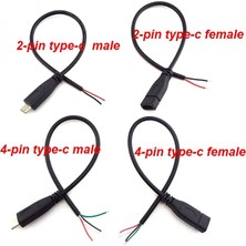 2Guoyang 2pin Mirco Erkek Erkek Kadın 2-Pin 4-Pin Hat Mikro USB 2.0 Tip-C Şarj Kablosu Konektörü Güç Kaynağı Uzatma Kablosu (Yurt Dışından)