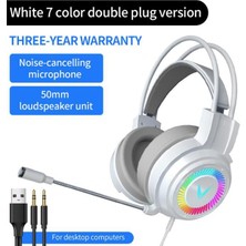 2Guoyang Beyaz Oyun Kulaklıkları Oyun Kulaklıkları Bas Stereo Casque Pc Dizüstü Bilgisayar Kulaklığı Mikrofon Kablolu Bilgisayar Ps4 Xbox Için Kafa Üstü Kulaklık (Yurt Dışından)