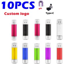 2Guoyang Karışık Renk 1 Adet 32GB 10PCS/LOT Özel Logo Otg Tip-C Telefon USB Sürücüsü 32GB 16GB 8gb Çok Fonksiyonlu USB Flash Sürücü USB 2.0 Pendrive 4gb USB Kalem Sürücüsü (Yurt Dışından)