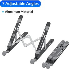 2Guoyang Alüminyum Siyah Femoro Dizüstü Bilgisayar Standı Katlanabilir Taşınabilir Dizüstü Bilgisayar Standı 7 Açılı Ayarlanabilir Tablet Standı 10 Ila 15,6 Inç Macbook Pro Lenovo Dell (Yurt Dışından)