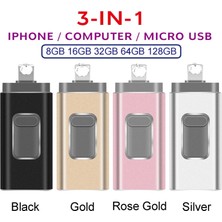 2Guoyang Altın 512GB Pendrive 128GB 3'ü 1 Arada iPhone USB Flash Sürücü Otg 32GB Pendrive 3.0 Cle USB Flash Sürücü 64GB iPhone /android/tablet Pc Için (Yurt Dışından)