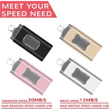 2Guoyang Altın 512GB Pendrive 128GB 3'ü 1 Arada iPhone USB Flash Sürücü Otg 32GB Pendrive 3.0 Cle USB Flash Sürücü 64GB iPhone /android/tablet Pc Için (Yurt Dışından)