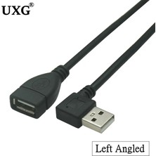 2Guoyang Düz 100 cm 10 cm 20 cm USB 2.0 A Erkek Kadın 90 Açılı Uzatma Adaptör Kablosu Usb2.0 Erkek Kadın Sağ/sol/aşağı/yukarı Siyah Kablo Kablosu (Yurt Dışından)