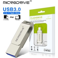 2Guoyang Gümüş 128GB USB 3.0 Flash Sürücü iPhone 2'si 1 Arada USB - A'dan Yıldırım Arayüzüne Usb3.0 Pendrive Iphone 7/8/9/11/12/13/14 / iPad Için (Yurt Dışından)