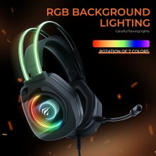 2Guoyang H2016D Havıt H2016D Rgb Oyun Mikrofonlu Kulaklık 3.5mm Kablolu Kulaklık Gamer Kulak Içi Çevresel Ses Pc Ps4 Ps5 Xbox Anahtarı Dizüstü Bilgisayar (Yurt Dışından)