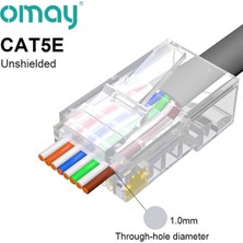 2Guoyang CAT5E Korumasız 100 Adet Omay Cat6/7 Cat5 Geçiş RJ45 Modüler Fiş Ağ Konnektörleri Utp 3/50μ Altın Kaplama 8P8C Ethernet Kablosu Için Sıkma Ucu (Yurt Dışından)