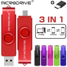 2Guoyang Siyah 128 GB Yüksek Hızlı 2 In 1 USB 2.0 Flash Pendrive USB Anahtarı Otg USB Flash Sürücü H2TESTW 16 GB 32 GB 64 GB 128 GB Kalem Sürücü Cle + C Tipi Adaptör (Yurt Dışından)