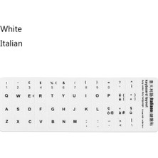 2Guoyang Beyaz Italyanca Yedek Klavye Mektup Çıkartmaları Kaymaz Aşınmaya Dayanıklı Ispanyolca/ingilizce/rusça/deutsch/arapça/italyanca/japonca/korece (Yurt Dışından)