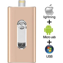 2Guoyang Altın 128GB Metal USB Flash Sürücü 128GB Otg Kalem Sürücü 32GB 64GB USB 3.0 Flash Disk iPhone 11 Pro/xr/xs Max USB Bellek Çubuğu 256GB (Yurt Dışından)