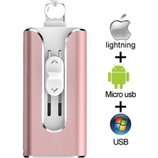 2Guoyang Altın 128GB Metal USB Flash Sürücü 128GB Otg Kalem Sürücü 32GB 64GB USB 3.0 Flash Disk iPhone 11 Pro/xr/xs Max USB Bellek Çubuğu 256GB (Yurt Dışından)