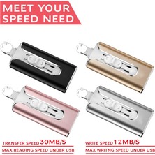 2Guoyang Altın 128GB Metal USB Flash Sürücü 128GB Otg Kalem Sürücü 32GB 64GB USB 3.0 Flash Disk iPhone 11 Pro/xr/xs Max USB Bellek Çubuğu 256GB (Yurt Dışından)