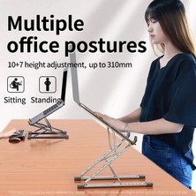 2Guoyang N3 Koyu Gri Ayarlanabilir Laptop Standı Alüminyum Macbook Bilgisayar Pc iPad Tablet Masa Desteği Dizüstü Standı Soğutma Pedi Dizüstü Bilgisayar Tutucu Tabanı (Yurt Dışından)