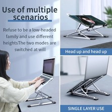 2Guoyang N3 Koyu Gri Ayarlanabilir Laptop Standı Alüminyum Macbook Bilgisayar Pc iPad Tablet Masa Desteği Dizüstü Standı Soğutma Pedi Dizüstü Bilgisayar Tutucu Tabanı (Yurt Dışından)