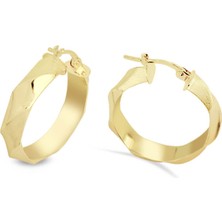 Lilarote Spiral Altın Halka Küpe