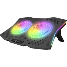 Rampage Tornado Full Rgb Işıklı 2 Fanlı 6 Kademeli 10-18 Inch Uyumlu Notebook Soğutucu Stand Laptop Soğutucu