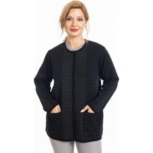 Mutlu City Yeni Sezon Kadın Triko Örgü Sıkı Dokuma Düğmeli Zincir Desenli Anne Kışlık Hırka 8086