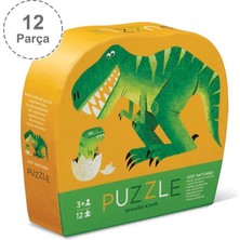 Crocodile Creek  Mini Puzzle - 12  Parça - Dinozor Ve Yavrusu