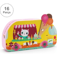 Djeco Dekoratif Puzzle 16 Parça - Ice Cream Truck