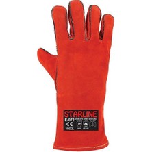 Starline E-072 Deri Kırmızı Kaynak Eldiven No:10
