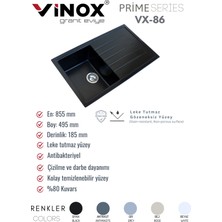 Vinox Tek Göz Damlalıklı Granit Eviye 86X50CM
