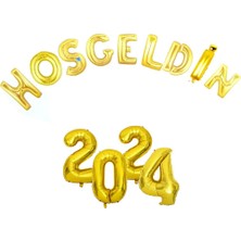 Hayaller Dükkanı 2024 Yılbaşı Süsleme Folo Balon Her Balon 40 cm H