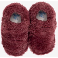 Hopfrög Furry Furry Bordo Kürk Barefoot Patik (HEDİYE SETİ)