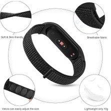 Bilişim Akademi Xiaomi Mi Band 3 4 5 6 Hasır Kumaş Örgü Spor Kordon Kayış