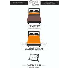 Garden Room Pamuklu - Lastikli Çarşaflı Nevresim Takımı Tek Kişilik Ekose - Gri