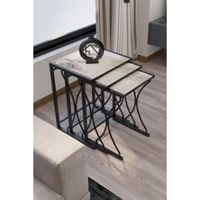 Hausev Costa Statik Zigon Sehpa Beyaz Mermer