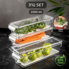 Meleni Home 3 Adet Süzgeçli Rubby Kapaklı Buzdolabı Içi Düzenleyici – Dolap Içi Raf Organizer 10X32,5X7,5 cm