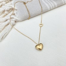 Kyver Çelik Kalp Kolye Çift Kalp Model Yüksek Kalite 316 L Paslanmaz Çelik