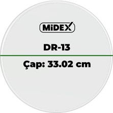 Midex DR-13R Şeffaf Renk 13 İnç Tom Bateri Davul Derisi Drumhead 13'' inch (33.02 cm)