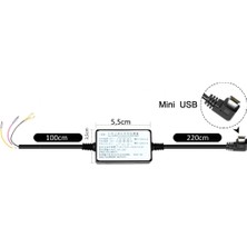 Concord Park Modu Adaptör Araç Kamerası Sigorta Kutusundan Beslemeli Adaptör 12-24V/ 5V 2500MA Mini USB Girişli