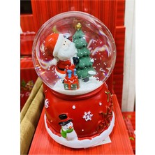 Poly Kar Küresi Noel Baba Müzikli Işıklı Sevimli Kar Küresi Christmas Noel Baba Evi